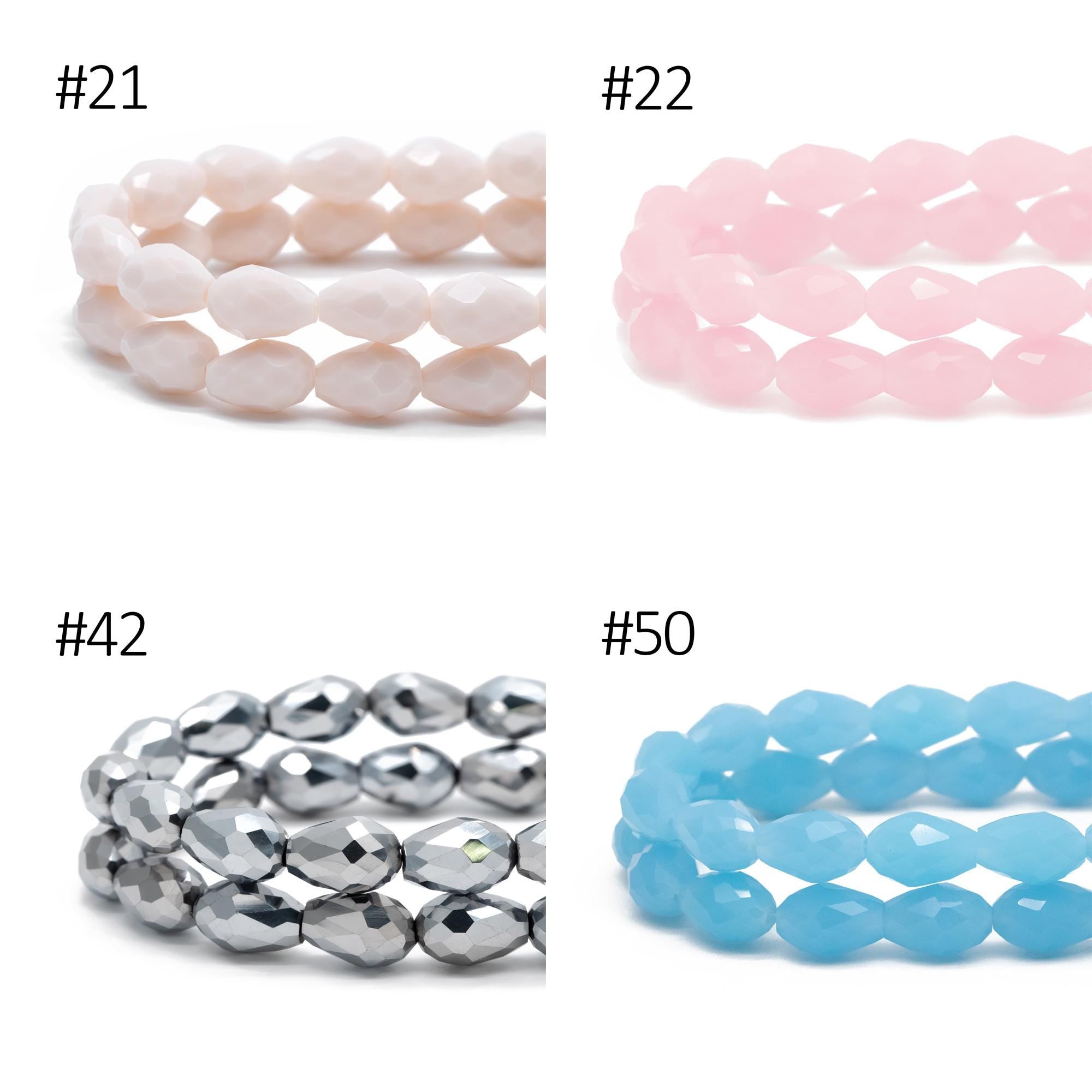 58pcs Teardrop Crystal Glass Faceted Beads 8x11mm (#SS-08)